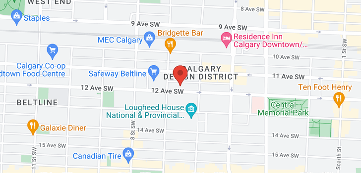 map of 404 718 12 Avenue SW